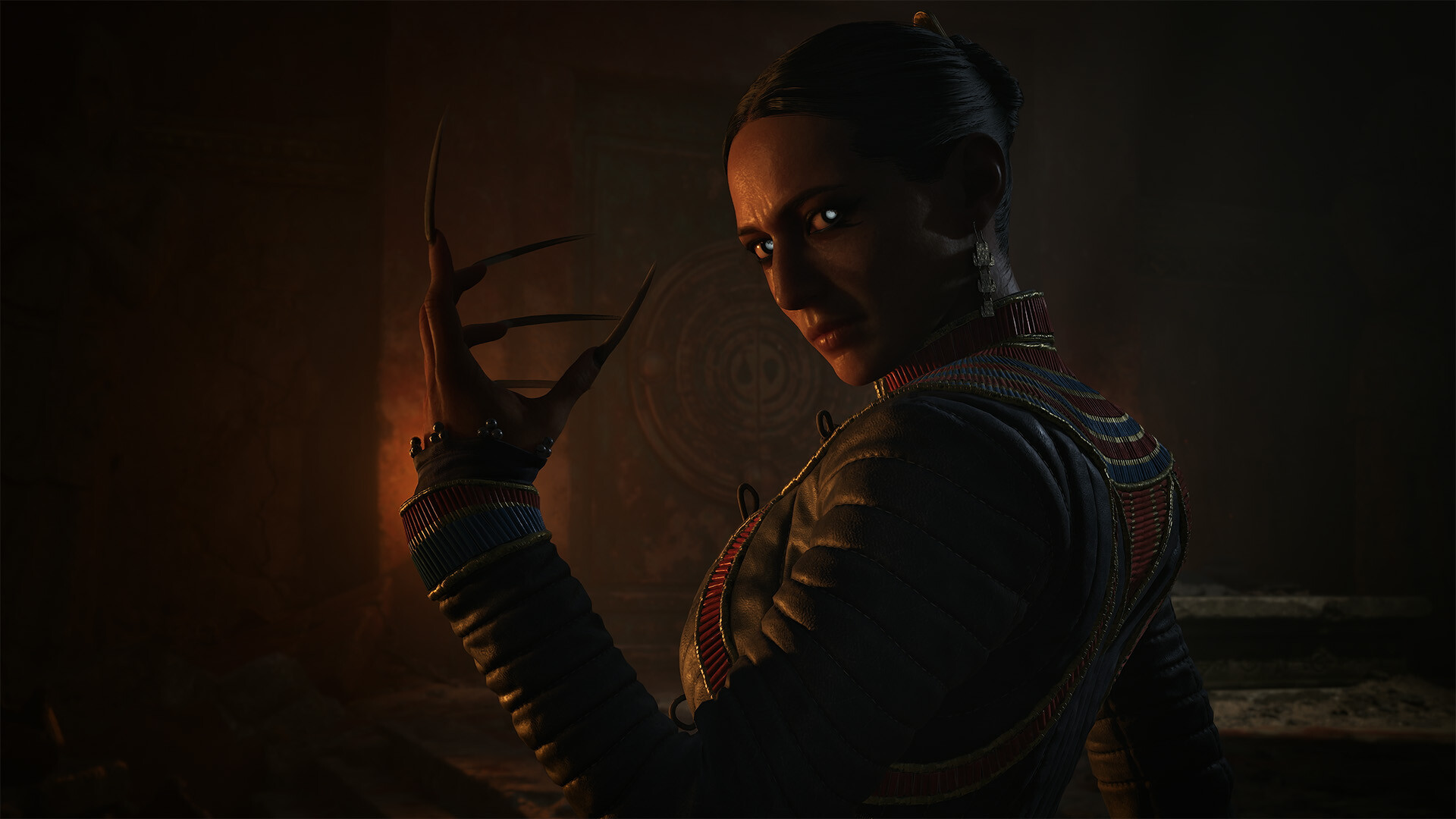 The Blood of Dawnwalker supernatural character raising elongated claws in firelight